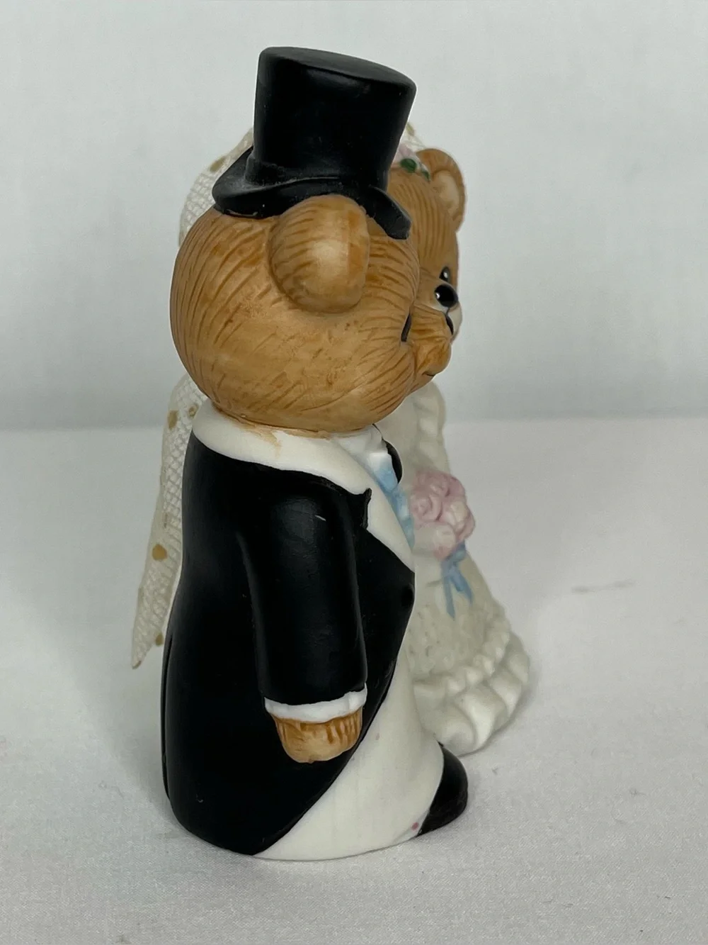 Vintage Homco #1424 Porcelain Teddy Bear Bride and Groom. 3.75